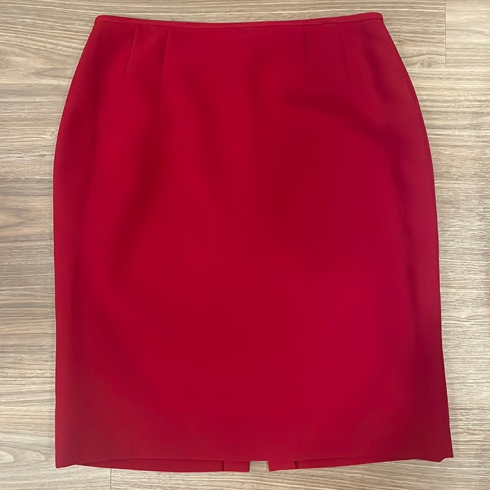 Red Knee Length Skirt
